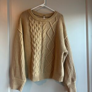 Free People Camel Knit Sweater